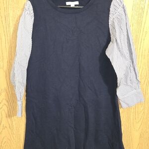 Free Assembly Dress with Striped Sleeves